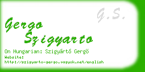 gergo szigyarto business card